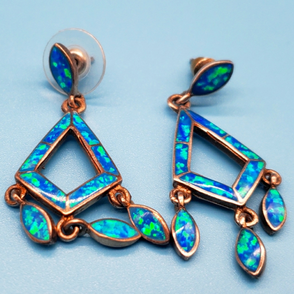 Mother of pearl dangle post earrings silver